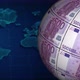 Euro Money Globe Rotating Over World Map 4K - VideoHive Item for Sale