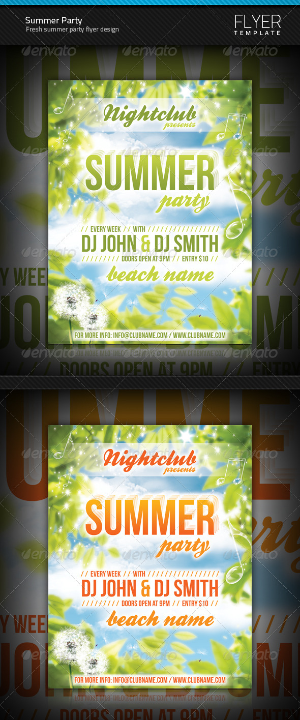 Summer Party flyer - Clubs & Parties Events
