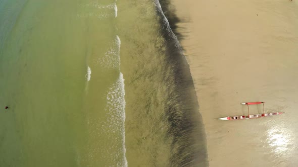 Aerial View Of Beach And Seaside, Coastline  of Carbis Bay, St Ives, Cornwall, Penzance alt