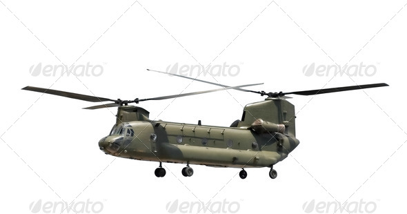 isolated military helicopter - Stock Photo - Images