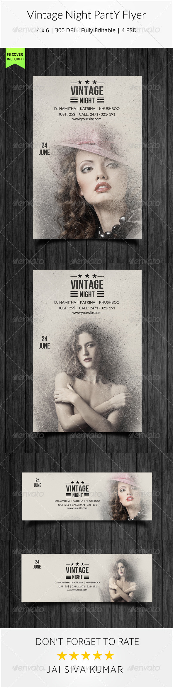 Vintage Night Party Flyer - Clubs & Parties Events