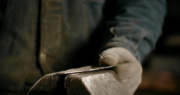 Locksmith Hammers Sheet Metal Shaping Metal Manually Metalwork at Workshop  60p Prores HQ alt