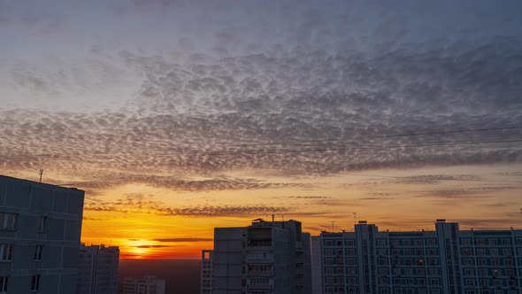 Time-lapse of Sunset Over the City
