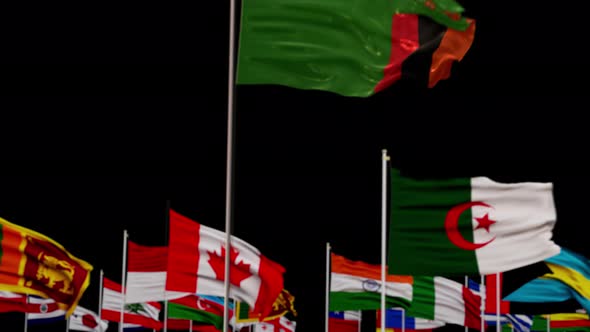 Zambia Flag With World Flags In Alpha Channel