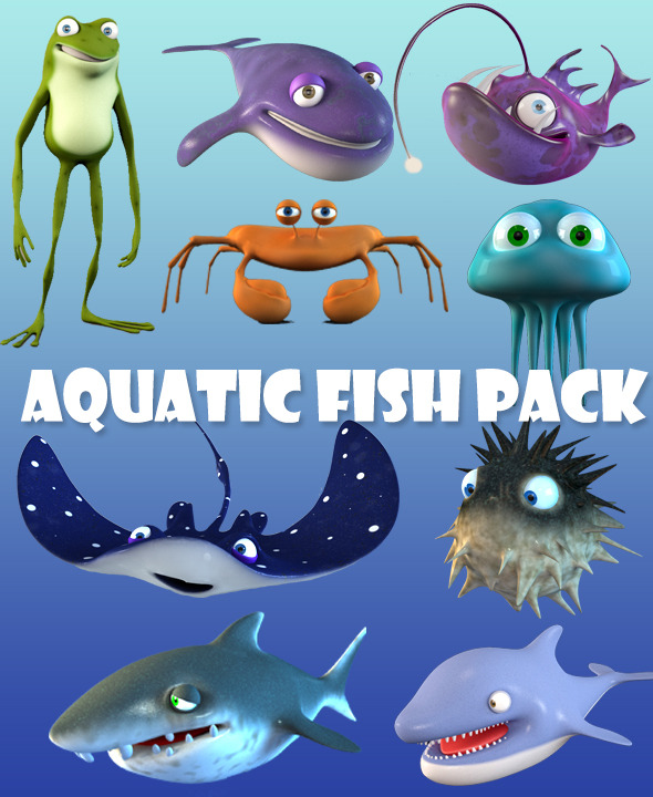Cartoon Fish Bundle - 3Docean 7803404