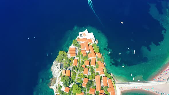 Sveti Stefan Small Islet and Resort in Montenegro with Azure Sea Adriatic Balkans alt