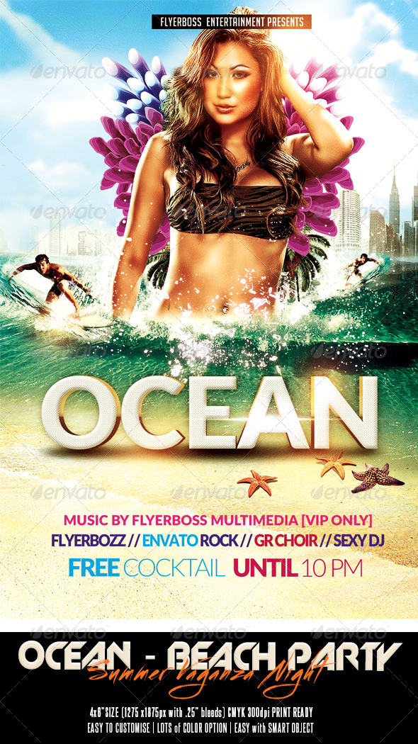The Ocean - Summer Vaganza Flyer - Events Flyers