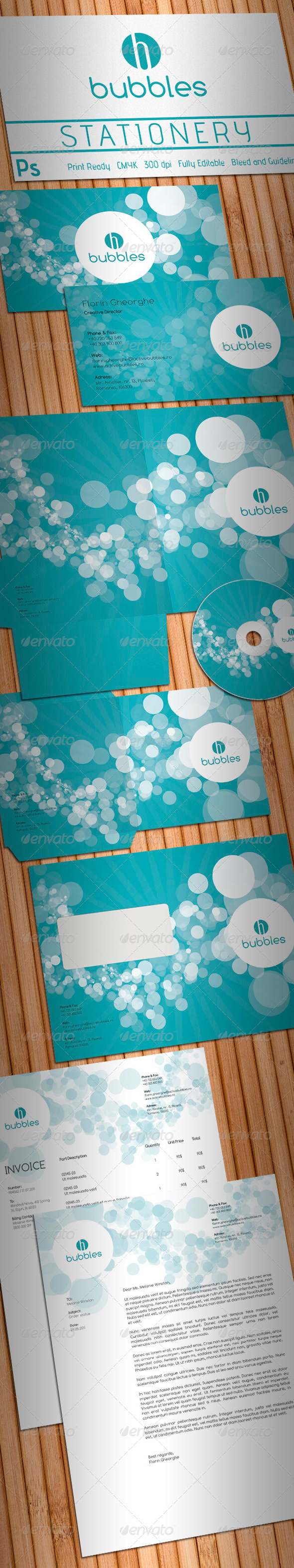 Active Bubbles Stationery - Stationery Print Templates