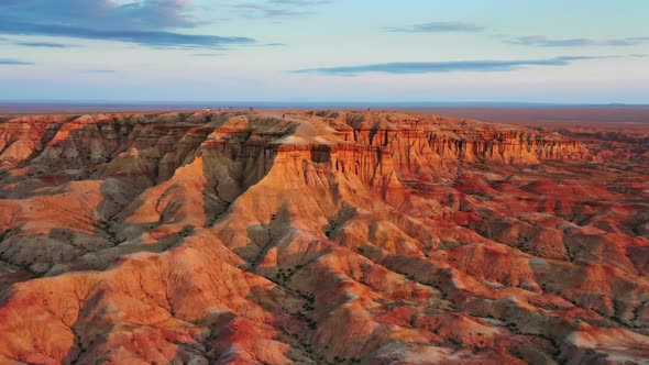 Aerial View of Canyons Tsagaan Suvarga in Mongolia alt