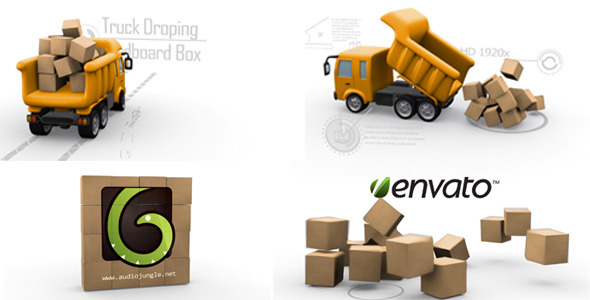 Truck Dropping Cardboard Box