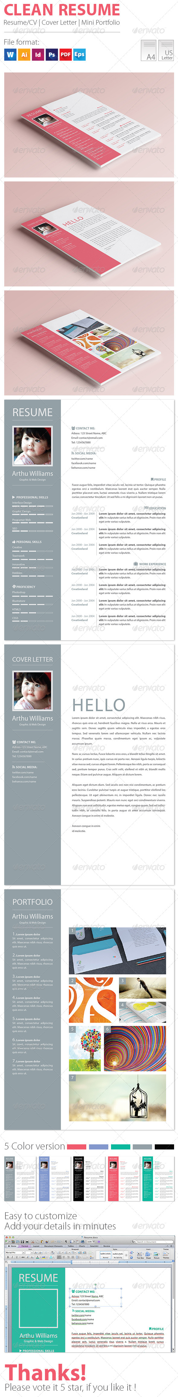 Clean Resume - Resumes Stationery