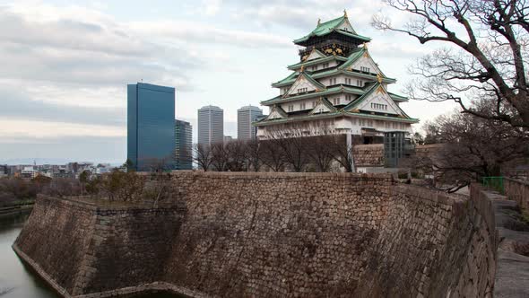 Osaka Samurai Castle Defence Fort on Day Timelapse alt