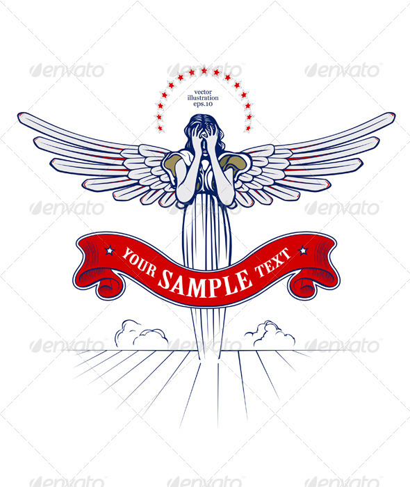 Cartoon Angel Wing Woman 