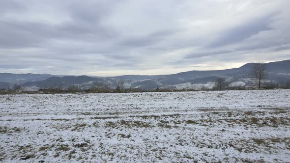 Hills seen during winter in Oncesti  alt