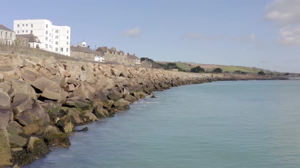 Sea Defence Walls Protecting the Land Along A Coastline alt