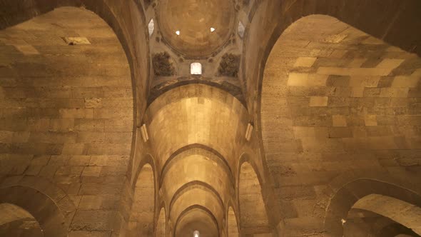 Interior of Historical Monumental Building With Stone Arches and Domes alt