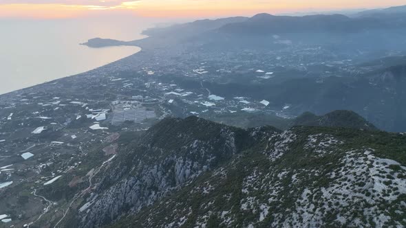 View of the city of Alanya aerial view 4 K alt