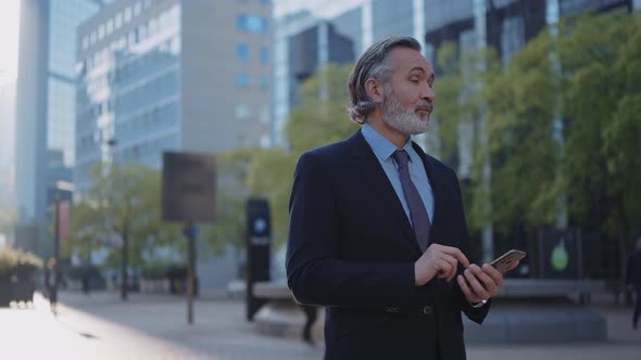 Handsome senior business man outdoor. alt