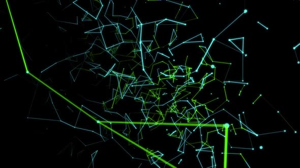 Multicolored geometrical shapes against black background alt