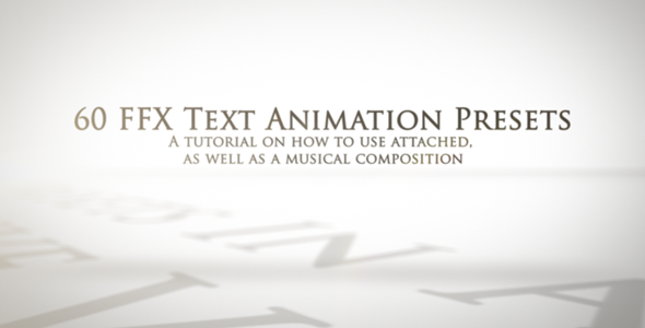 60 FFX Text Animation Presets