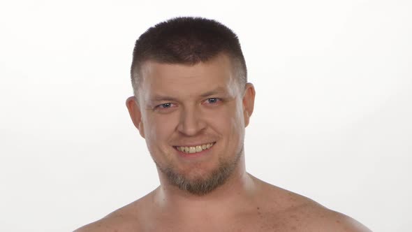 Man Sending Air Kiss. White alt