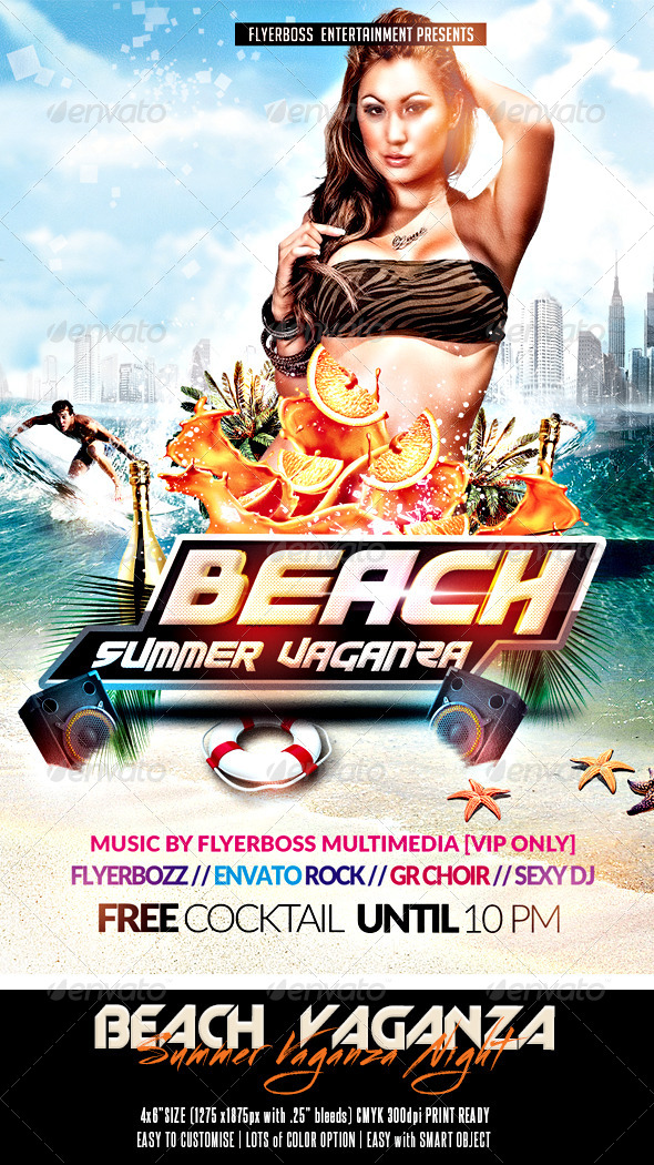 Beach - Summer Vaganza Flyer - Holidays Events