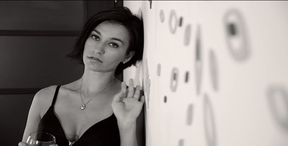 Girl Holding A Glass Of Wine alt