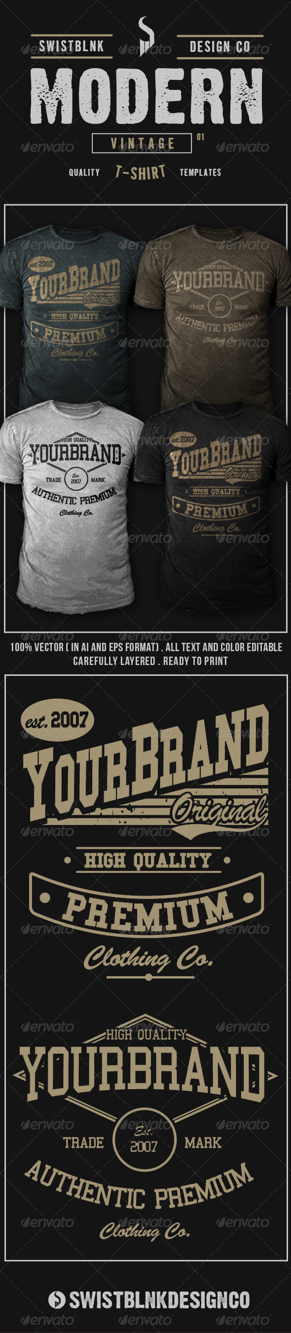 Modern Vintage T-Shirt 01 - Designs T-Shirts