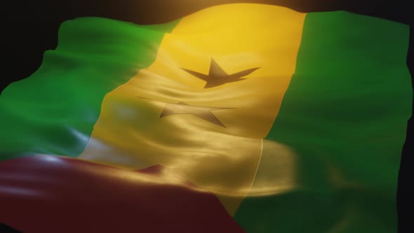 Sao Tome and Principe Flag Low Angle View