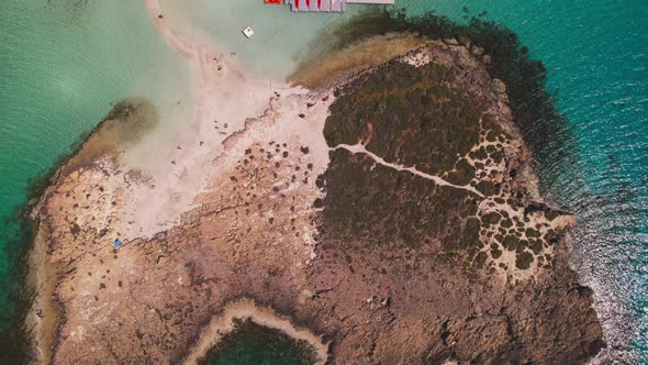 Drone Aerial Video of Nissi Beach in Cyprus Agia Napa Mediterranean Sea Ocean Summer Background alt