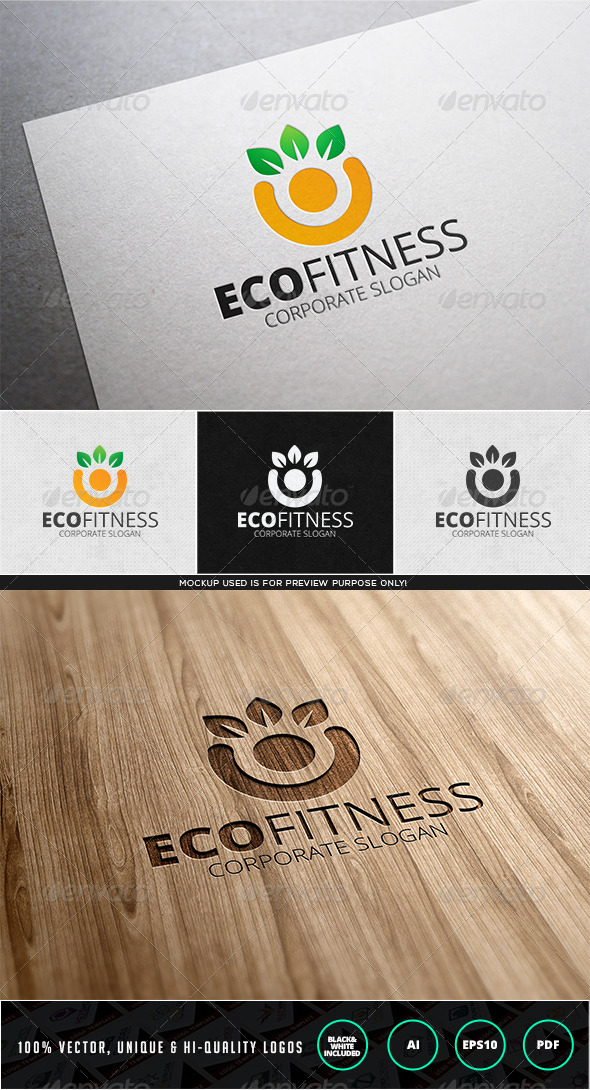 Eco Fitness Logo Template - Nature Logo Templates
