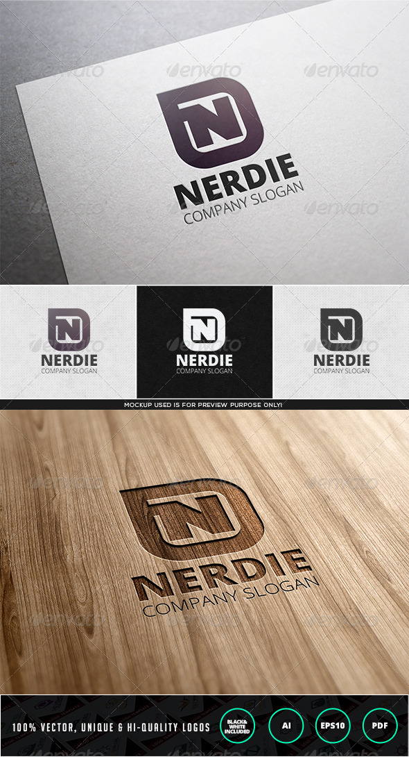 Nerdie Logo Template - Letters Logo Templates