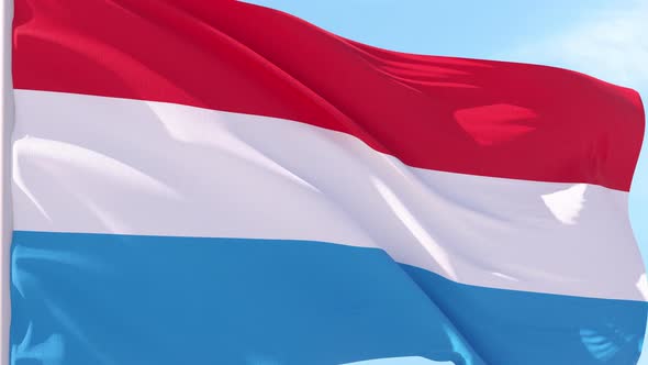 Luxembourg Flag Looping Background