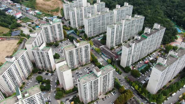 Korea Gumi City Doryang Dong Apartment Complex Aerial View Drone