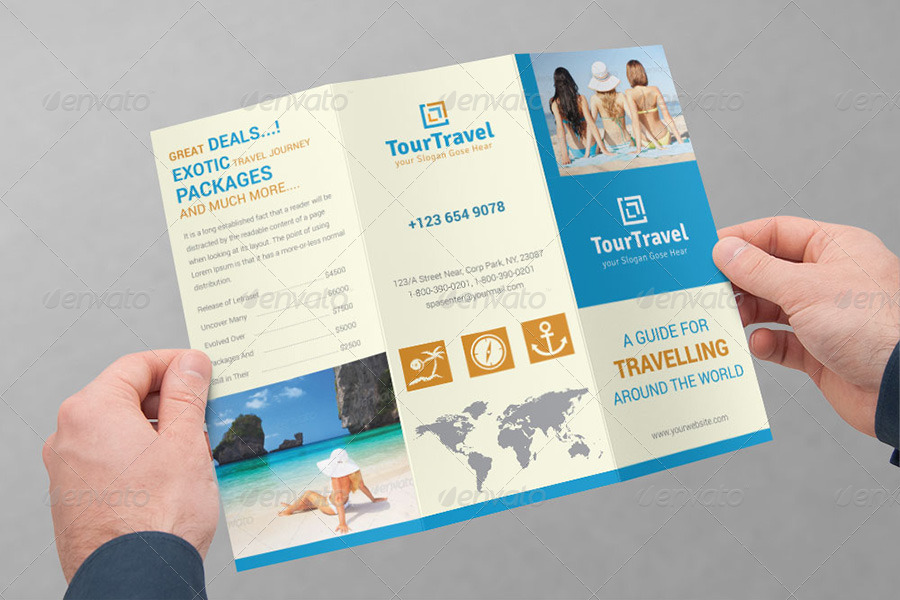 Travel Tourism Tri Fold Brochure Volume 2 By Dotnpix