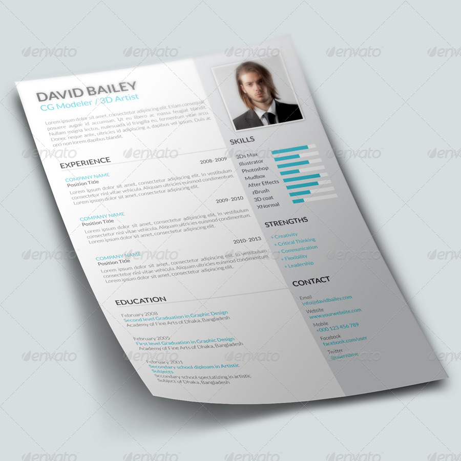 Clean Modern Resume V4 by sawonahmed | GraphicRiver