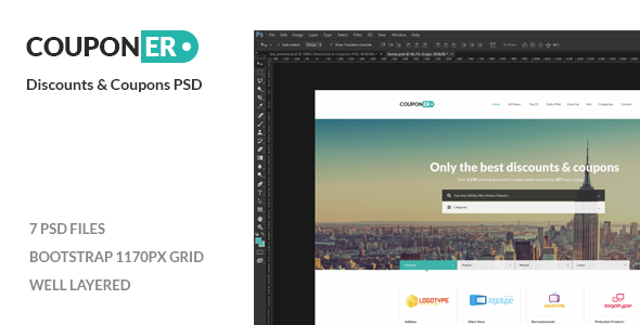 Couponer - Coupons & Discounts PSD 