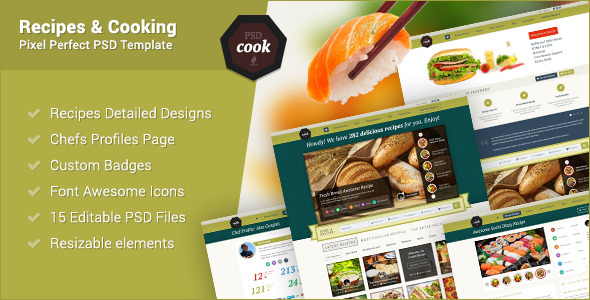 PSDCook - Recipes & Cooking PSD Design