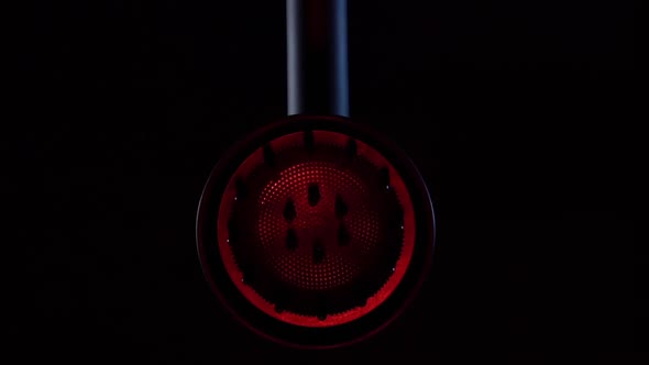 Close Up Diffuser of Black Electrical Handheld Hair Dryer for Hair Salon or Barber Shop on Black alt