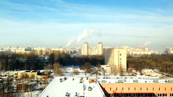 Saint Petersburg Aerial View Winter Landscape