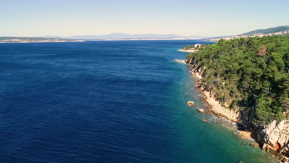 Aerial view of Croatia coastal line during the summer. alt