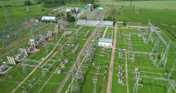 Electrical Substation Aerial View