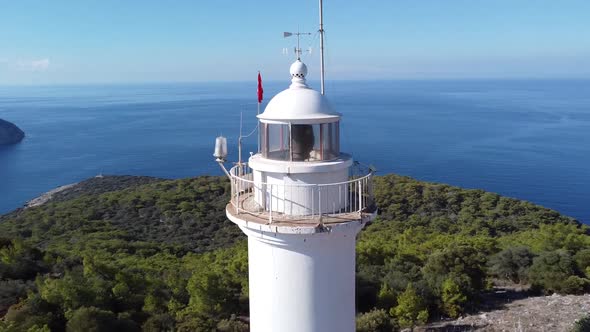 Gelidonya Lighthouse in Mediterranean sea. Famous Lighthouse on Lycian Way in Karaoz, Antalya, TURKE alt