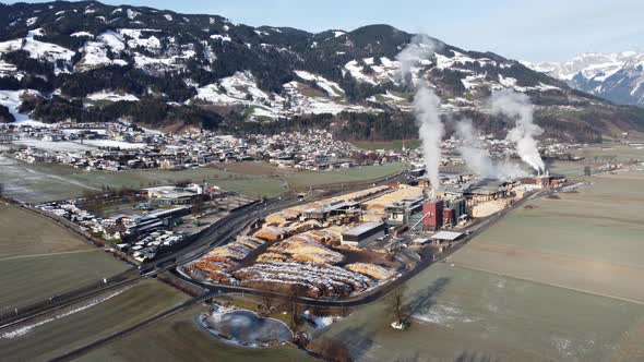 Binderholz GmbH Wood Sawmill in Fugen Austria Proccessing Wood Logs and Manufacturing Wooden Cuts