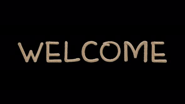 Word Welcome Written by Handmade Letters, Alpha Channel