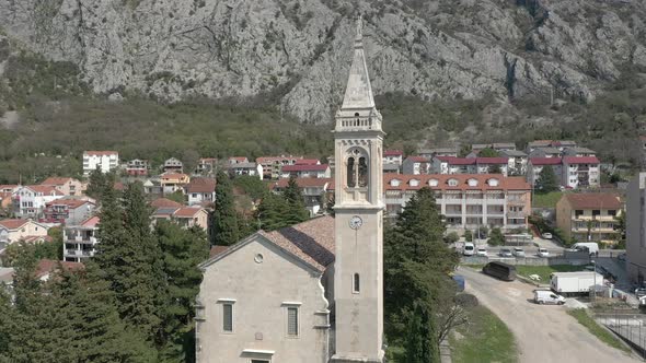 Old Christian cathedral close-up