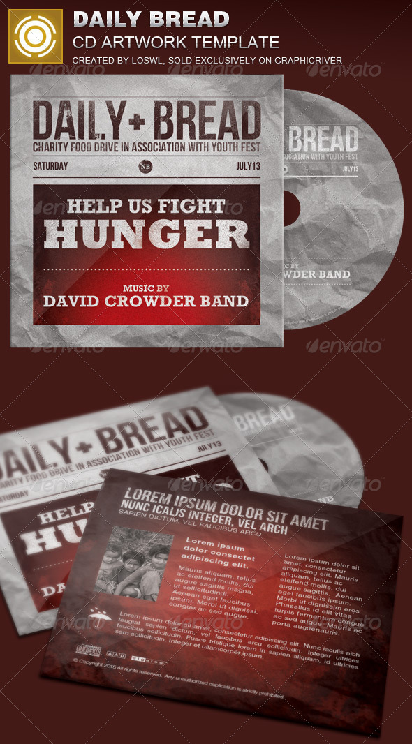Daily Bread CD Artwork Template - CD & DVD Artwork Print Templates