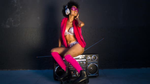 Rollerskate skating urban babe woman dancer  alt