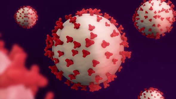 Coronavirus Background Dark Purple and Red Color ( Covid-19 ) - Version 2