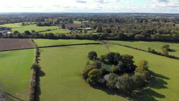 Warwickshire Aerial Landscape Kenilworth Early Autumn Season Colour Graded